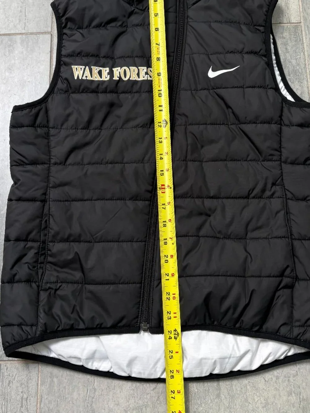 Nike Reversible Puffer Vest Wake Forest Black White Size Small